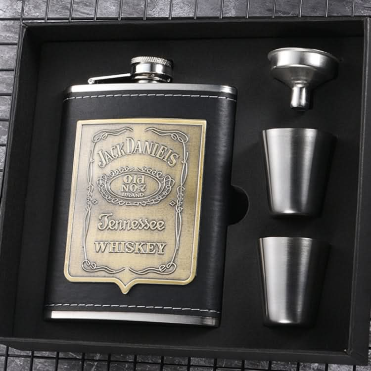 Portable Stainless Steel Hip Flask Set With Wine Glass Funnel, Style: Reluova