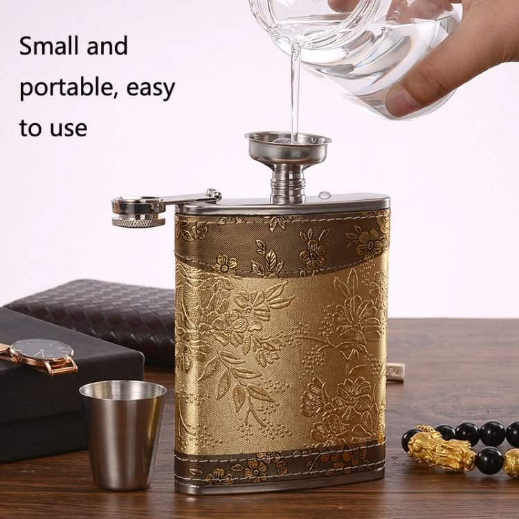 Portable Stainless Steel Hip Flask Set With Wine Glass Funnel, Style: Reluova