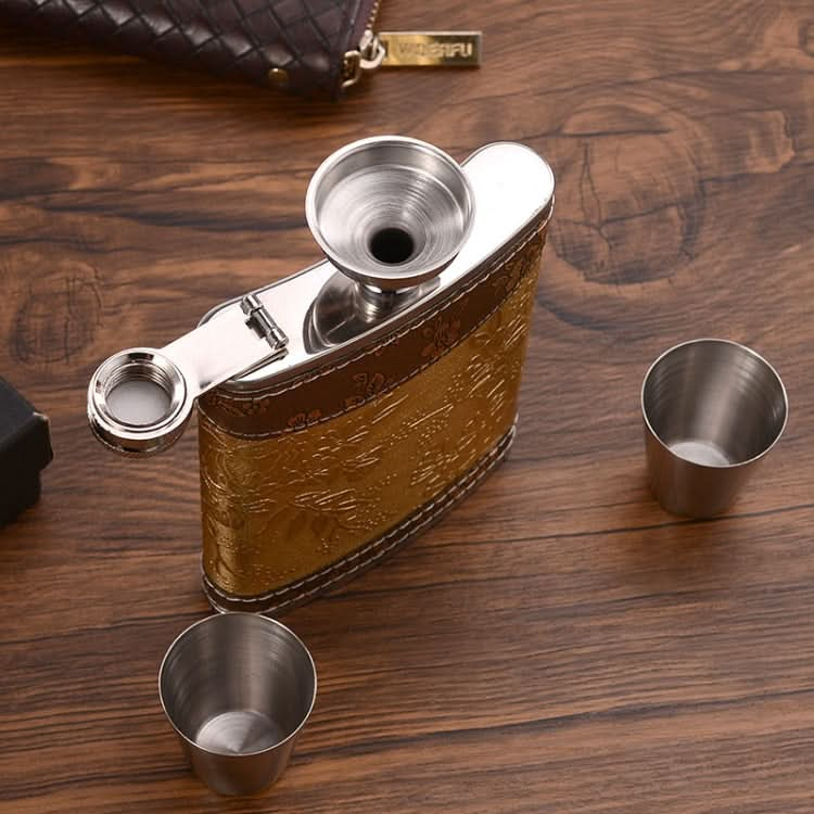 Portable Stainless Steel Hip Flask Set With Wine Glass Funnel, Style: Reluova