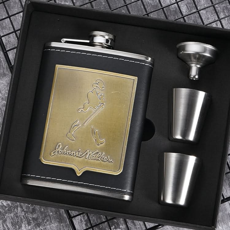 Portable Stainless Steel Hip Flask Set With Wine Glass Funnel, Style: Reluova