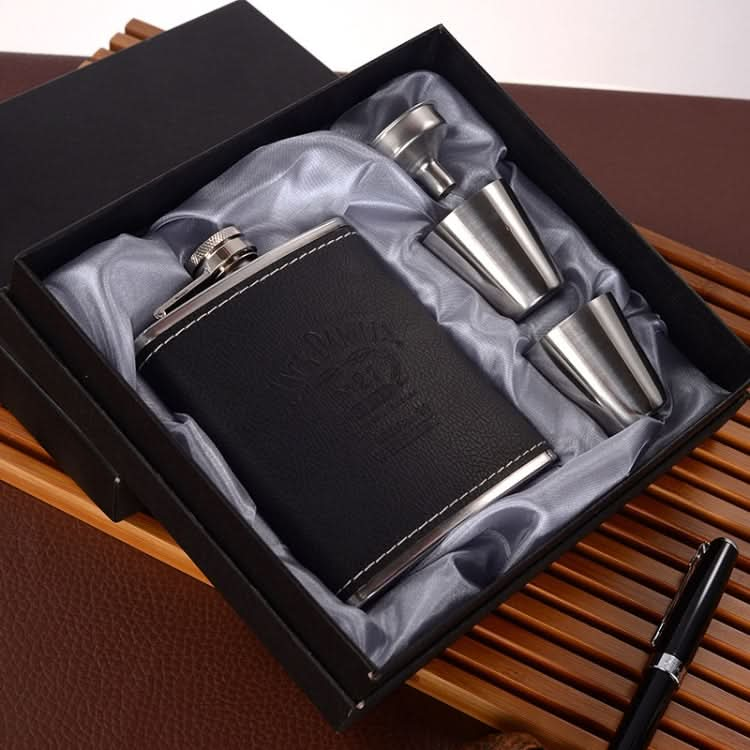 Portable Stainless Steel Hip Flask Set With Wine Glass Funnel, Style: Reluova