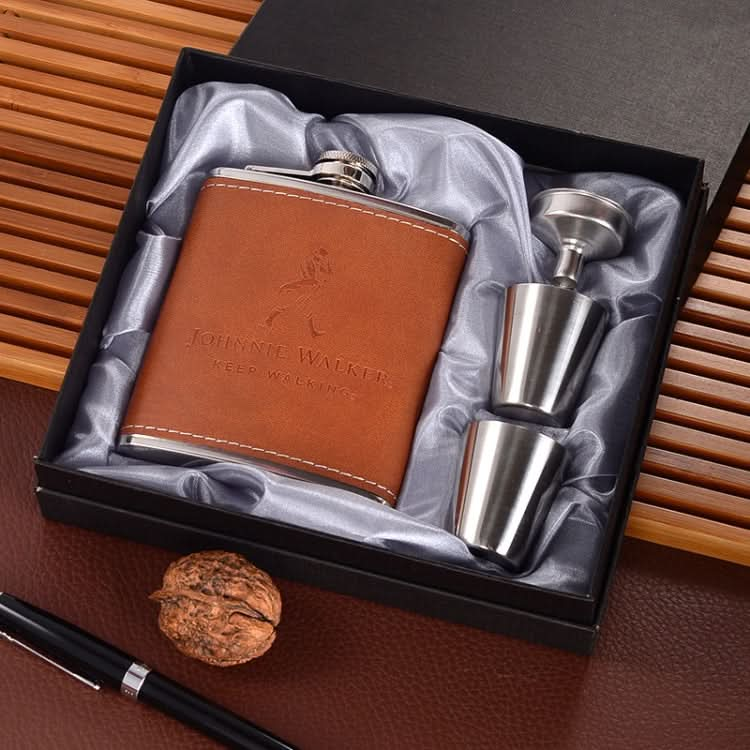 Portable Stainless Steel Hip Flask Set With Wine Glass Funnel, Style: Reluova