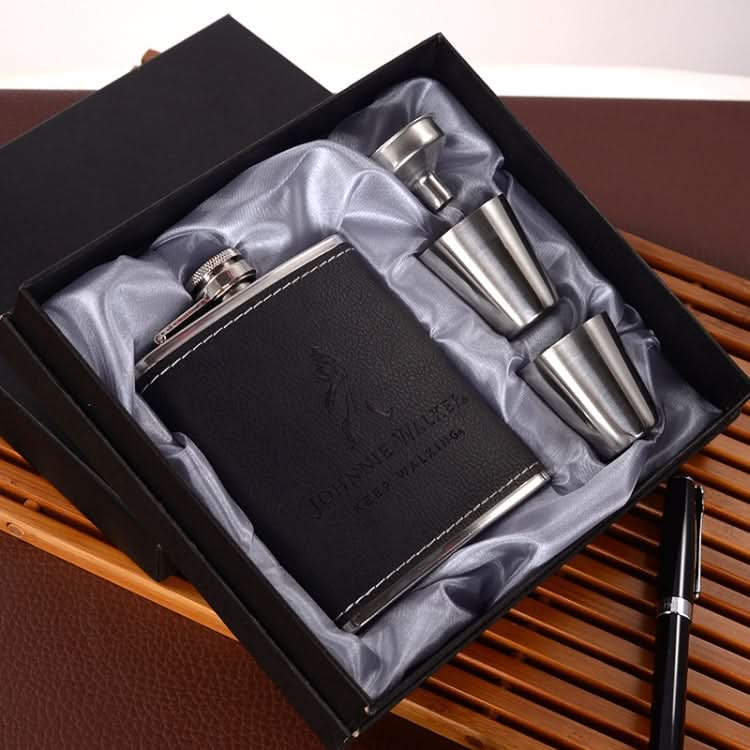 Portable Stainless Steel Hip Flask Set With Wine Glass Funnel, Style: Reluova