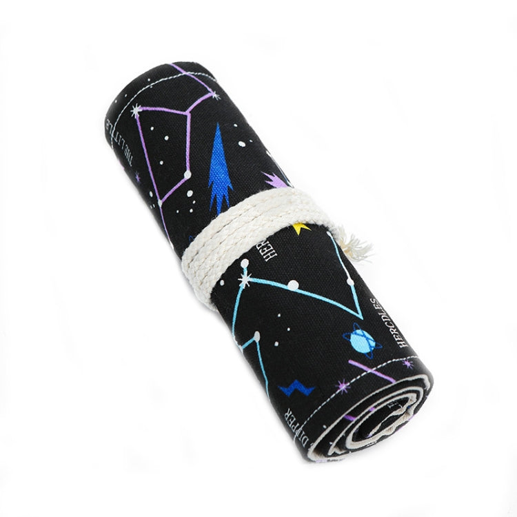 Night Sky Sketch Color Pencil Bag  Students Large-Capacity Canvas Pen Curtain Roll Pen Bag My Store