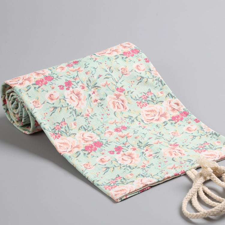 Small Floral Canvas Handmade Pen Curtain Sketch Color Pencil Roll Pen Bag Storage Stationery Box My Store