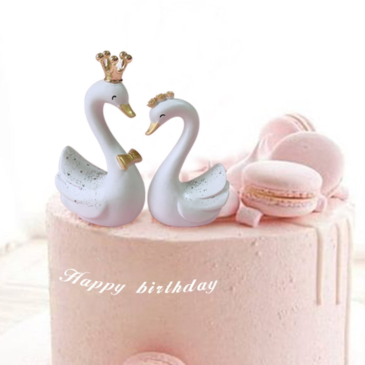 2pcs /Pair Swan Resin Car Decoration Birthday Cake Tanabata Valentine Day Decoration ÎҵÄÉ̵ê