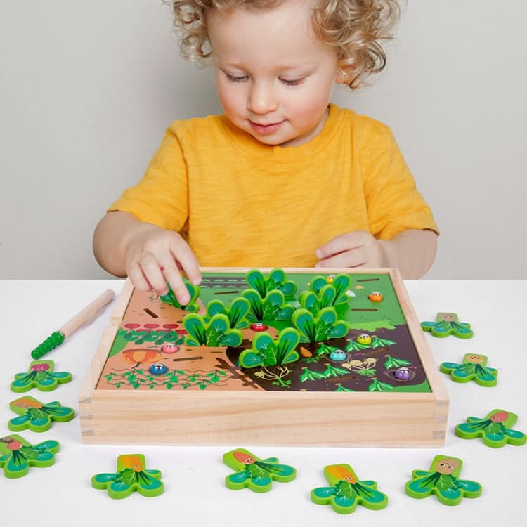 Children Pastoral Plucking Radish Catching Insects Game For Babies Early Education Wooden Toys Reluova