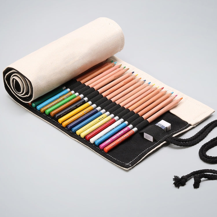 12 Holes Solid Handmade Canvas Color Pencil Curtain Painting Special Storage Bag Large Capacity Roll Pen Bag