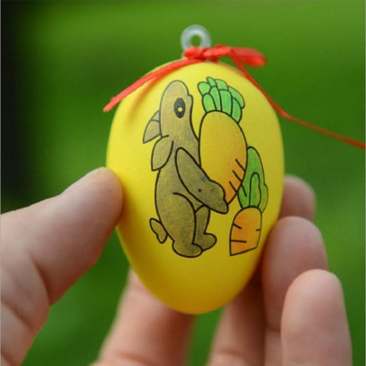 4 PCS Handmade Cartoon Painted Easter Eggs Children's Educational Toys, Random Pattern and Color Reluova