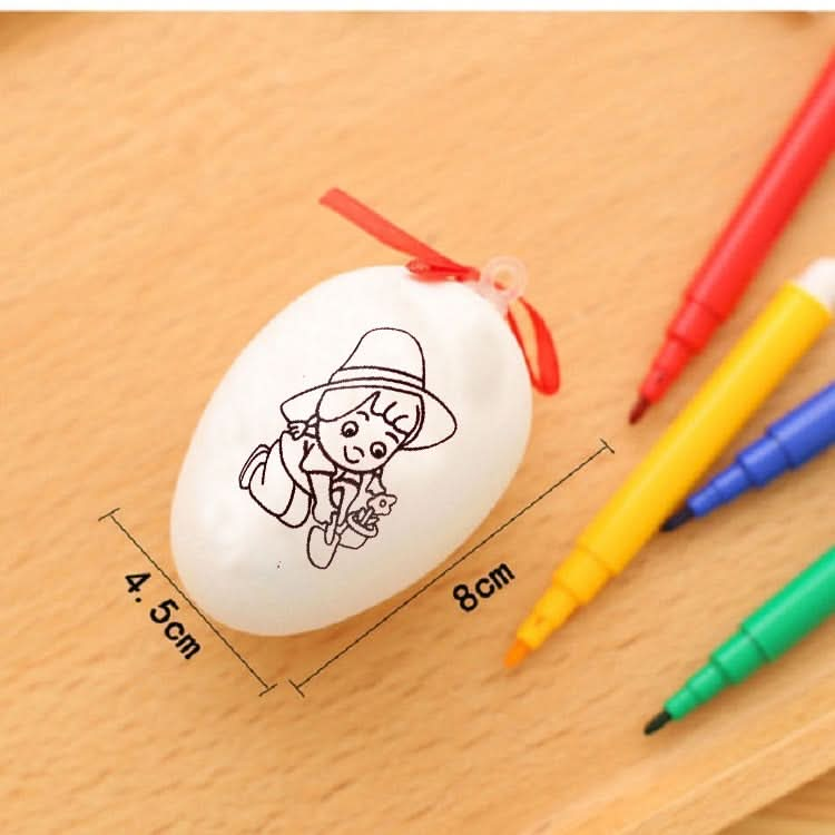 4 PCS Handmade Cartoon Painted Easter Eggs Children's Educational Toys, Random Pattern and Color Reluova