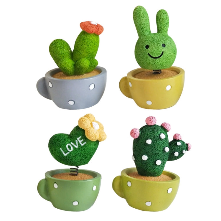 Cute Shaking Head Spring Car Decoration Cake Baking Mini Potted Resin Decoration, Specification: ÎҵÄÉ̵ê