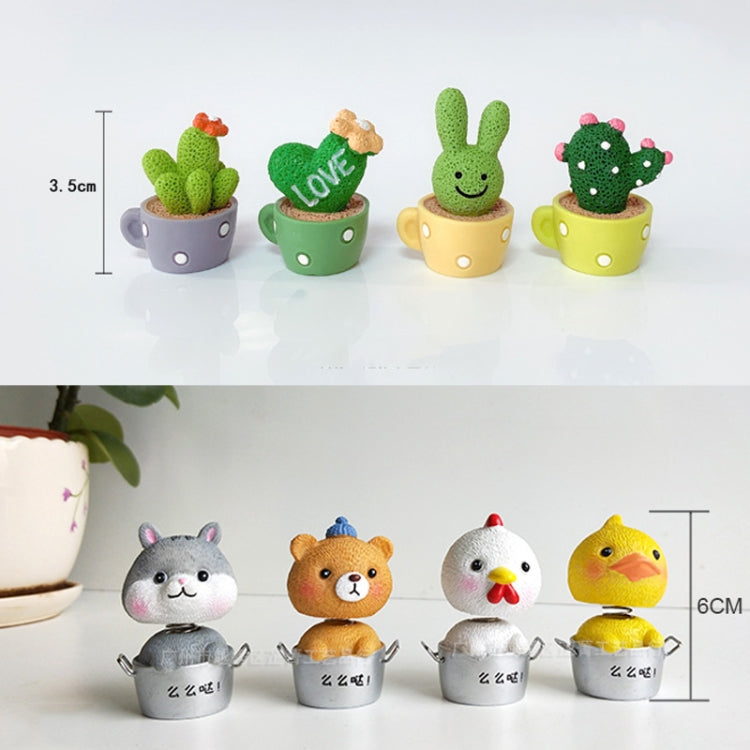 Cute Shaking Head Spring Car Decoration Cake Baking Mini Potted Resin Decoration, Specification: ÎҵÄÉ̵ê