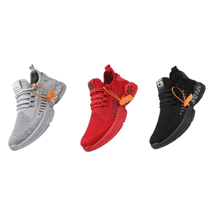 Male Sports Shoes Breathable Flying Weave Mesh Casual Shoes Reluova