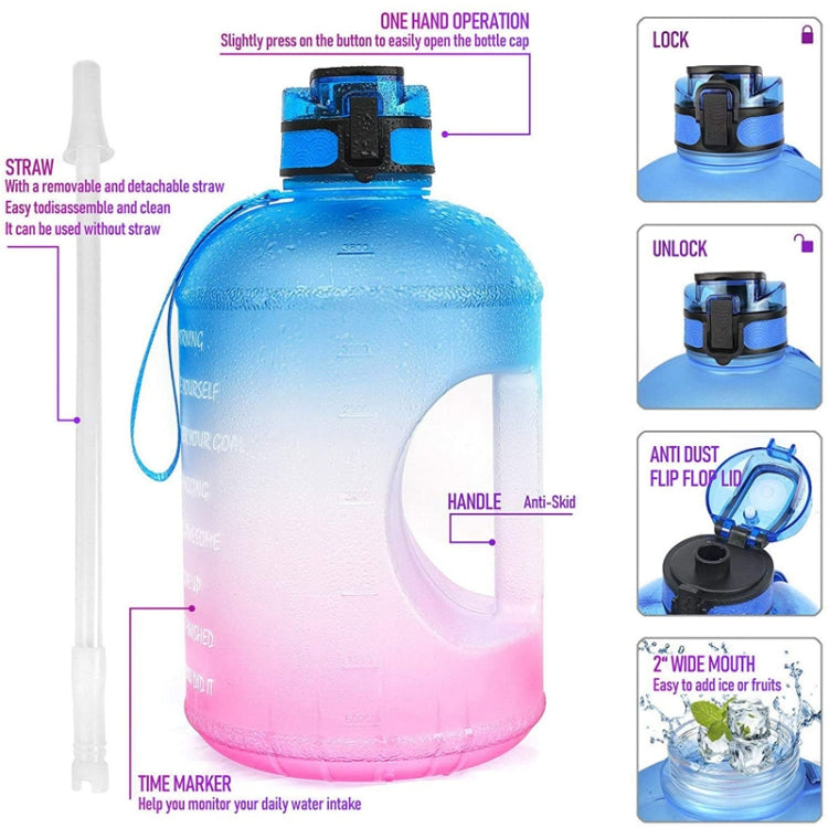 TT-T585 1 Gallon / 3.78L Sports Kettle Large Capacity Gradient Color Plastic Space Bottle Reluova