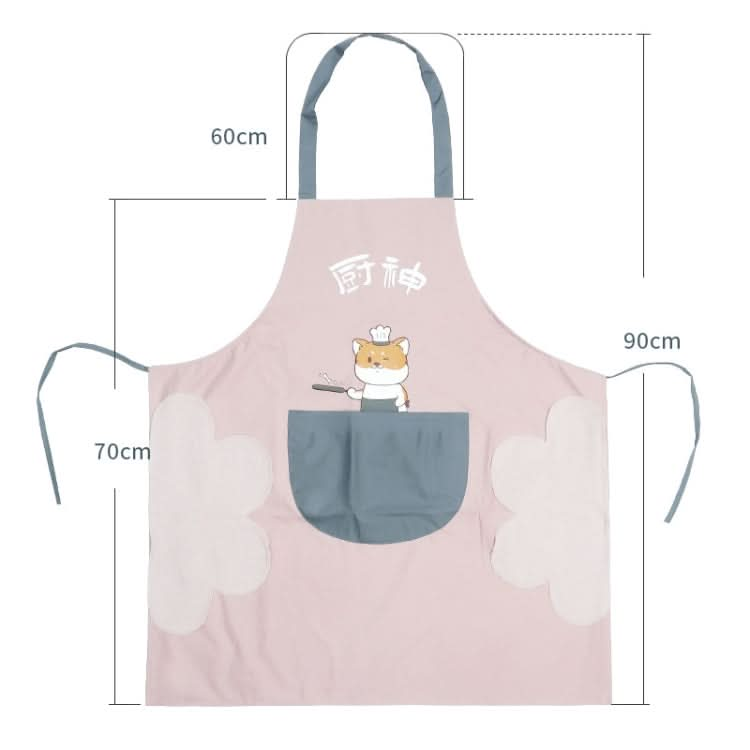 Home Kitchen Waterproof And Oil-Proof Apron Cute Cooking Work Apron, Colour: Foodie Light Pink (Ordinary) Reluova