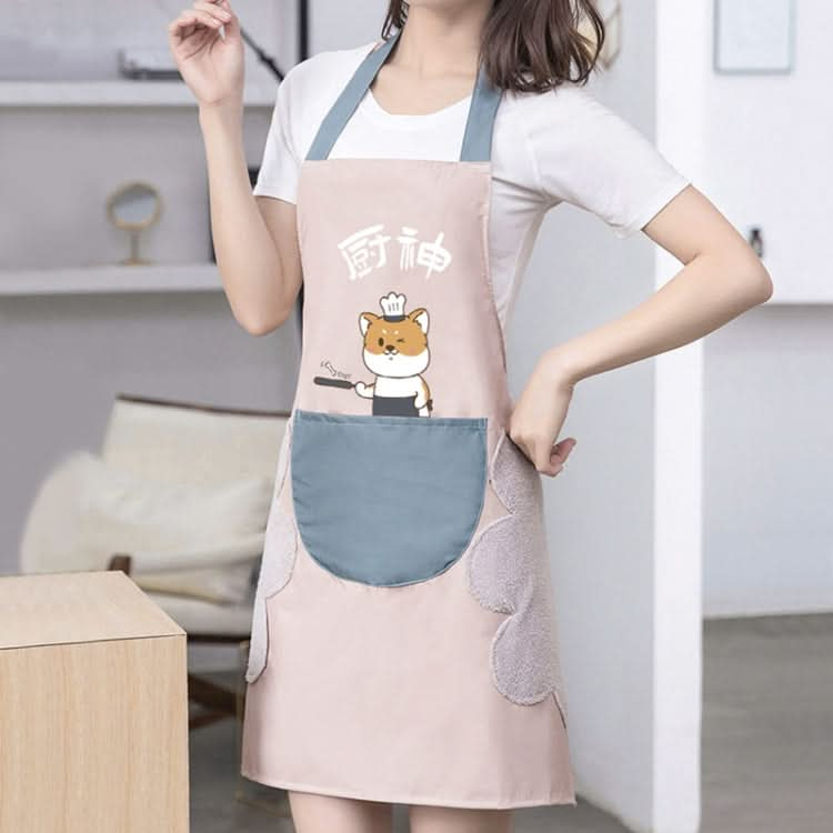 Home Kitchen Waterproof And Oil-Proof Apron Cute Cooking Work Apron, Colour: Foodie Light Pink (Ordinary) Reluova