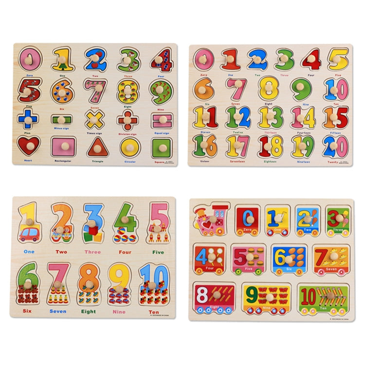 Wooden Puzzle Hand Grab Board Educational Toy Number Transport Pattern Puzzle Child Gift,