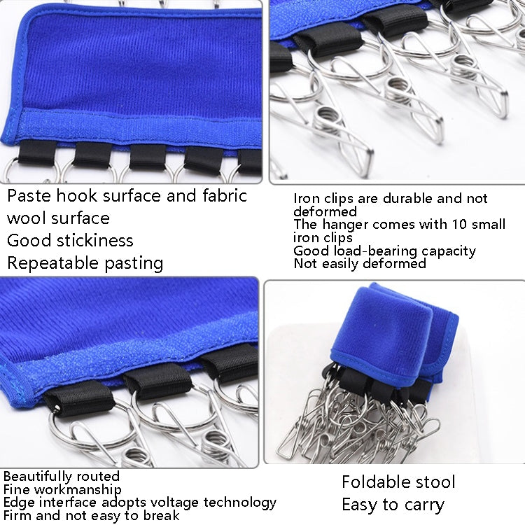 Portable Fabric Coat Hanger Hat Self-Adhesive Clip Travel Clothes Socks Foldable Hanger My Store