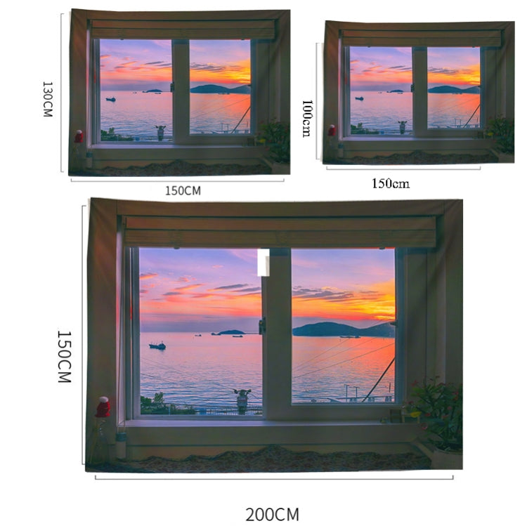 Sea View Window Background Cloth Fresh Bedroom Homestay Decoration Wall Cloth Tapestry My Store