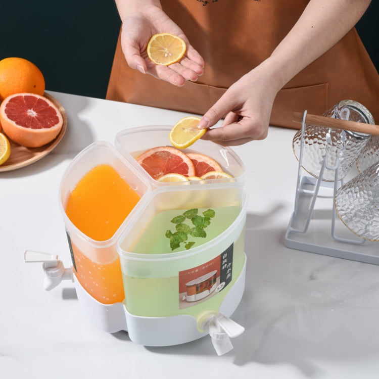 Three-Grid Rotating Cold Kettle Large-Capacity Compartments Fruit Teapot With Faucet Can Be Put In Refrigerator Reluova