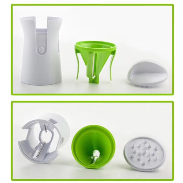 Kitchen Vegetable Cutter Multifunctional Three-In-One Vegetable Cutter Spiral Funnel Grater, Specification: 75x75x145mm Reluova