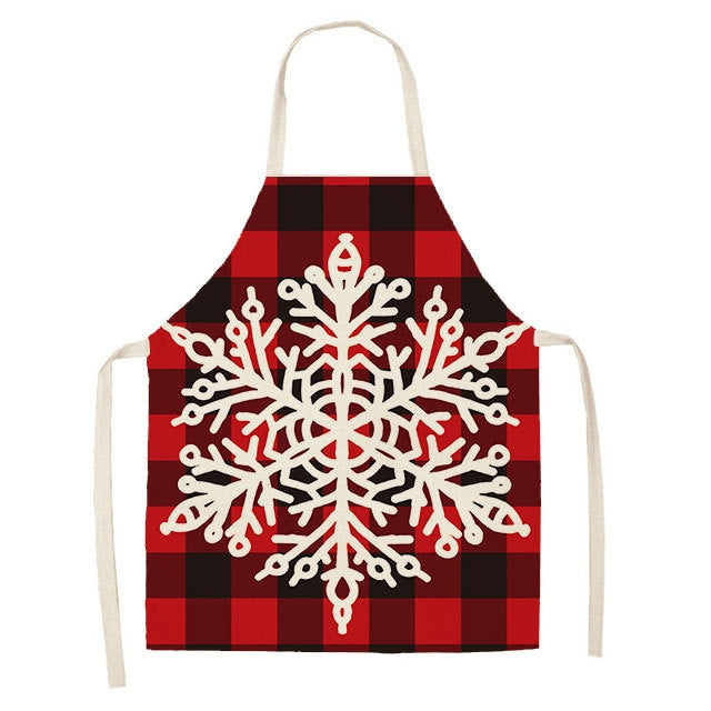 Christmas Plaid Series Cotton And Linen Apron Household Cleaning Overalls, Series 1 My Store