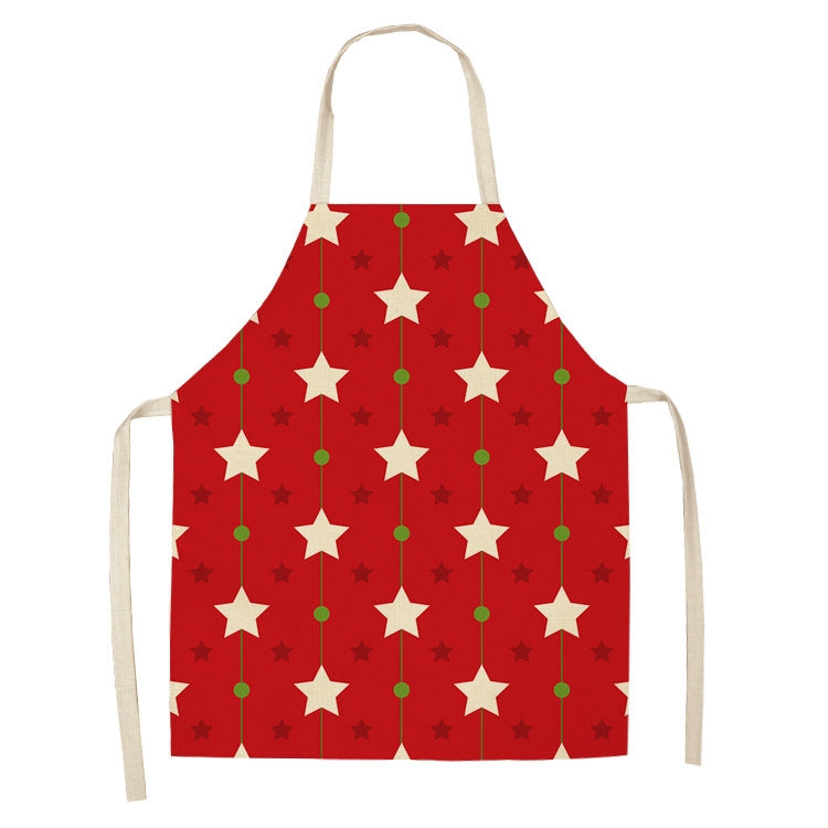 Christmas Plaid Series Cotton And Linen Apron Household Cleaning Overalls, Series 1