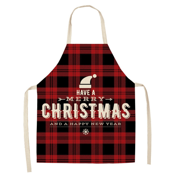 Christmas Plaid Series Cotton And Linen Apron Household Cleaning Overalls, Series 2