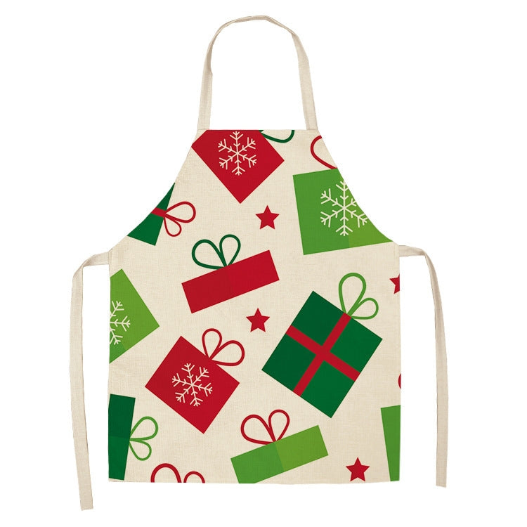 Fabric Linen Cleaning Apron Christmas Party Decoration Apron, Series 1