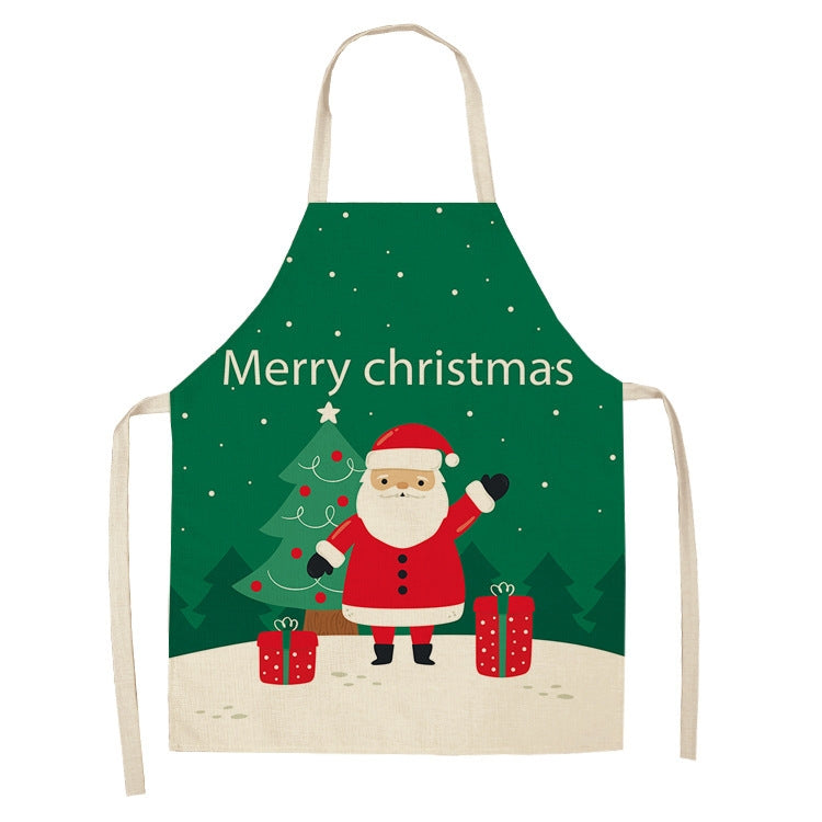 Fabric Linen Cleaning Apron Christmas Party Decoration Apron, Series 2