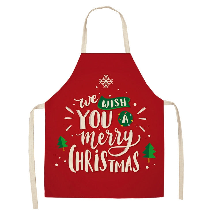 Fabric Linen Cleaning Apron Christmas Party Decoration Apron, Series 2 My Store