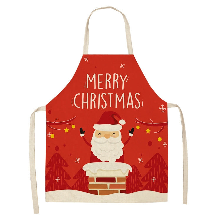 Fabric Linen Cleaning Apron Christmas Party Decoration Apron, Series 2 My Store