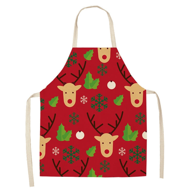 Fabric Linen Cleaning Apron Christmas Party Decoration Apron, Series 2 My Store