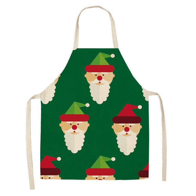 Fabric Linen Cleaning Apron Christmas Party Decoration Apron, Series 2