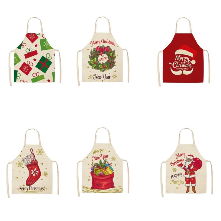 Fabric Linen Cleaning Apron Christmas Party Decoration Apron, Series 2