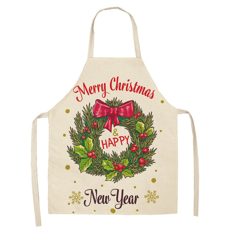 Fabric Linen Cleaning Apron Christmas Party Decoration Apron, Series 2 My Store