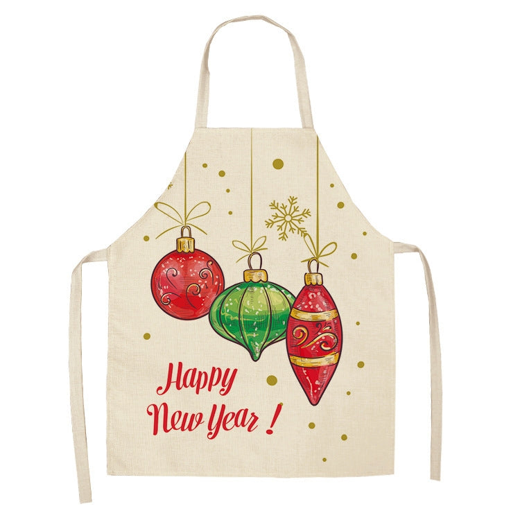 Fabric Linen Cleaning Apron Christmas Party Decoration Apron, Series 2 My Store