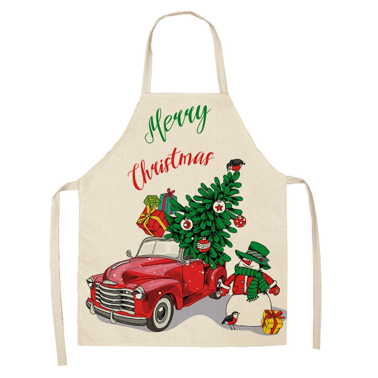 Fabric Linen Cleaning Apron Christmas Party Decoration Apron, Series 2 My Store