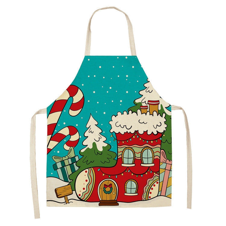 Fabric Linen Cleaning Apron Christmas Party Decoration Apron, Series 2