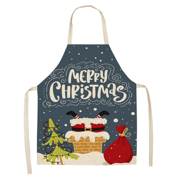 Fabric Linen Cleaning Apron Christmas Party Decoration Apron, Series 2 My Store