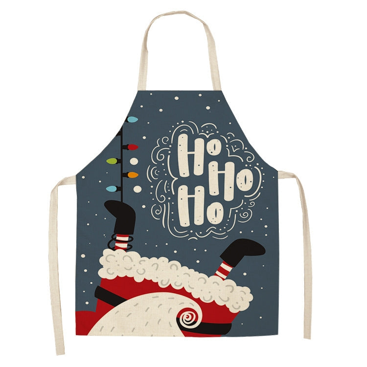 Fabric Linen Cleaning Apron Christmas Party Decoration Apron, Series 2