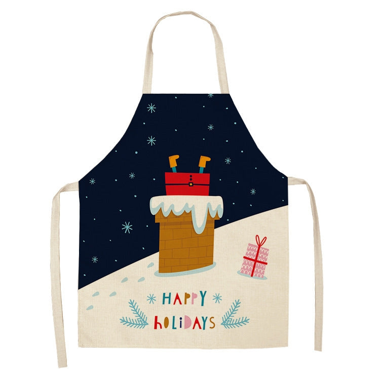 Fabric Linen Cleaning Apron Christmas Party Decoration Apron, Series 2 My Store