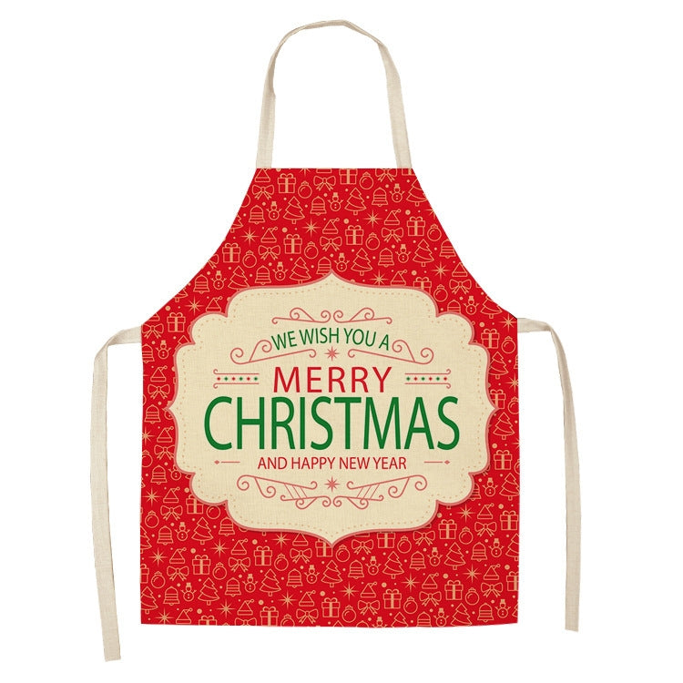 Fabric Linen Cleaning Apron Christmas Party Decoration Apron, Series 2