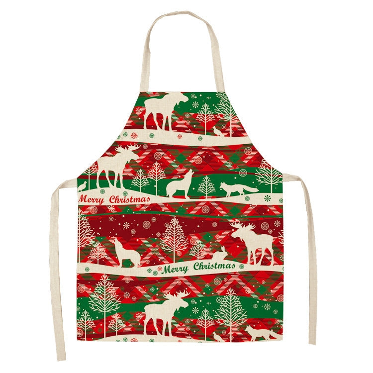 Fabric Linen Cleaning Apron Christmas Party Decoration Apron, Series 2