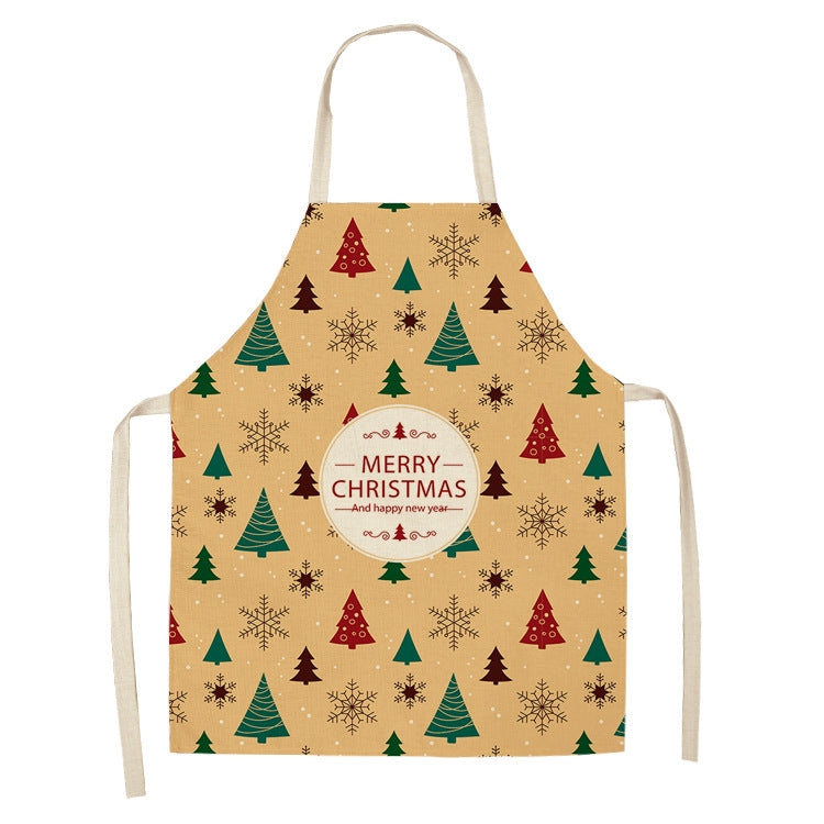 Fabric Linen Cleaning Apron Christmas Party Decoration Apron, Series 2