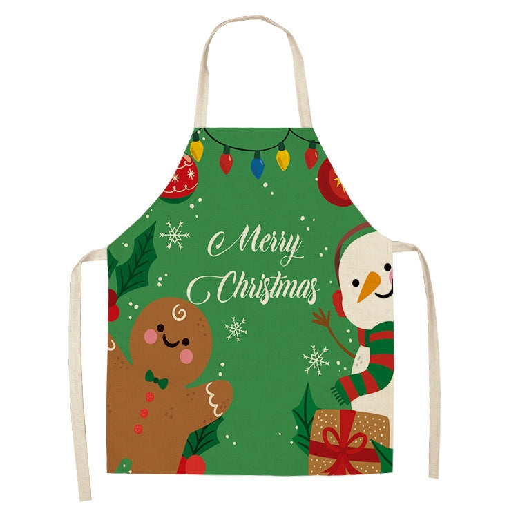 Fabric Linen Cleaning Apron Christmas Party Decoration Apron, Series 2