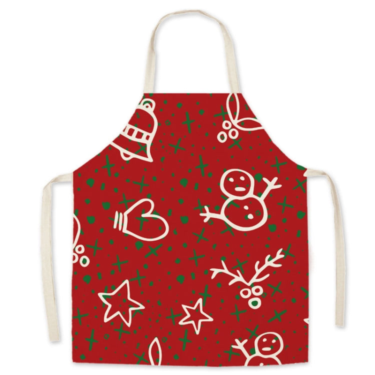 Christmas Linen Printed Apron Christmas Gift Adult Children Parent-Child Overalls My Store