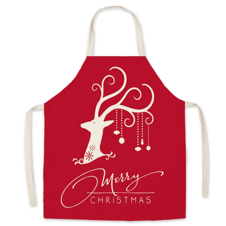 Christmas Linen Printed Apron Christmas Gift Adult Children Parent-Child Overalls