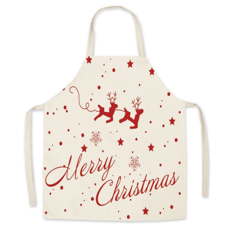 Christmas Linen Printed Apron Christmas Gift Adult Children Parent-Child Overalls