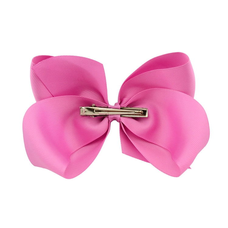 5 PCS 6 Inch Colorful Kids Girls Big Solid Ribbon Hair Bow Clips-Reluova